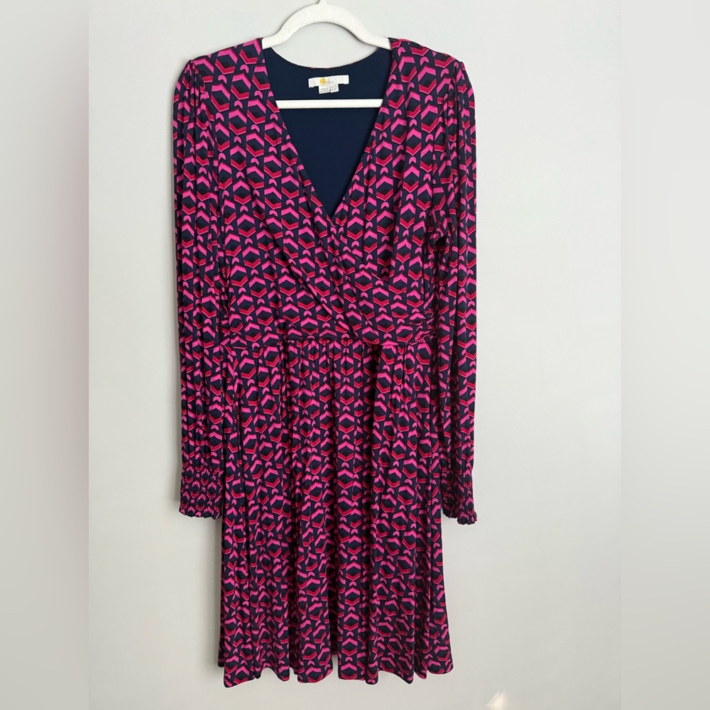 Boden faux wrap jersey dress size 8L